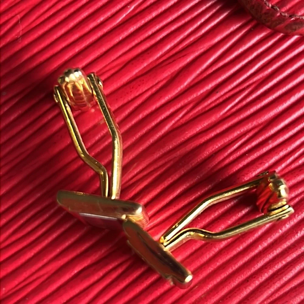 Christian Dior Men's Cuff links Gold & Silver Tone Vintage authentic